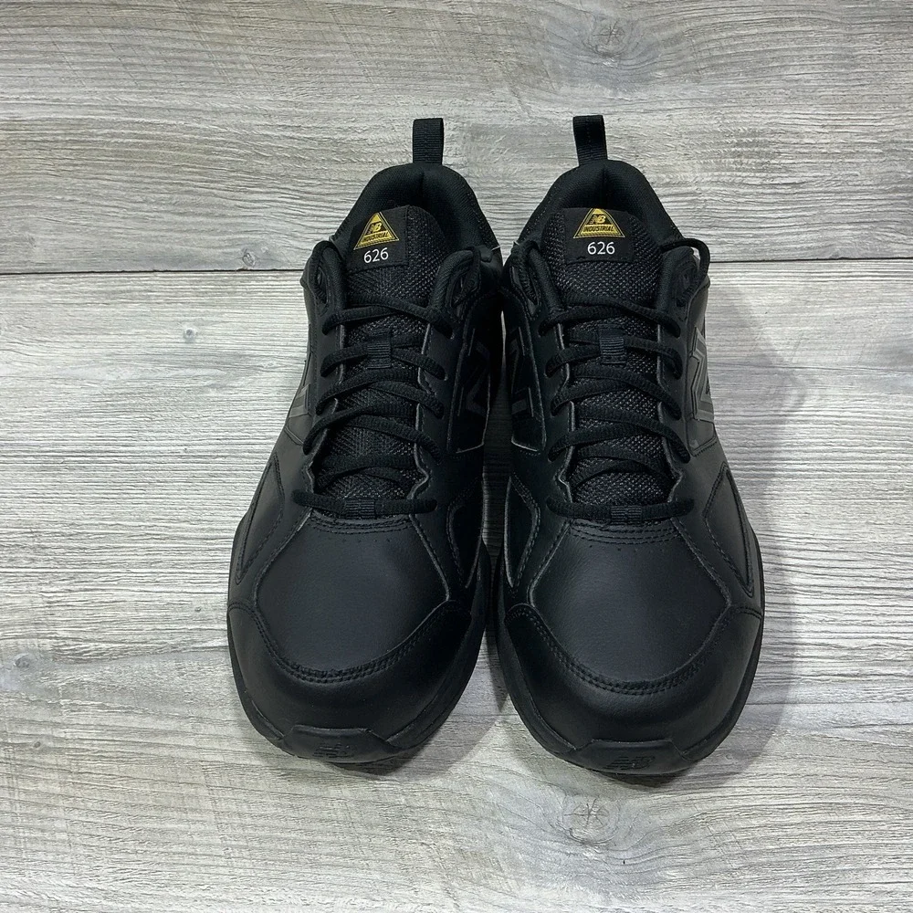 New Balance 626 Mens 13 4E Black Leather Industrial Slip Resistant Work Shoes